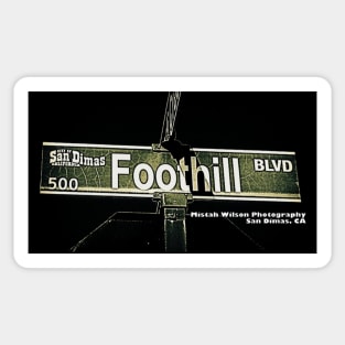 Foothill Boulevard, San Dimas, California by Mistah Wilson Sticker